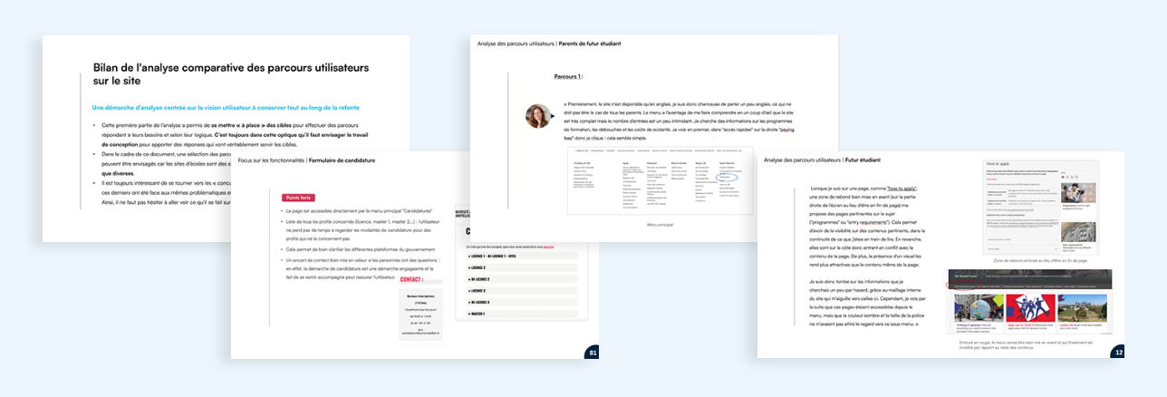 Pages extraites de l'audit des concurrents de TSE